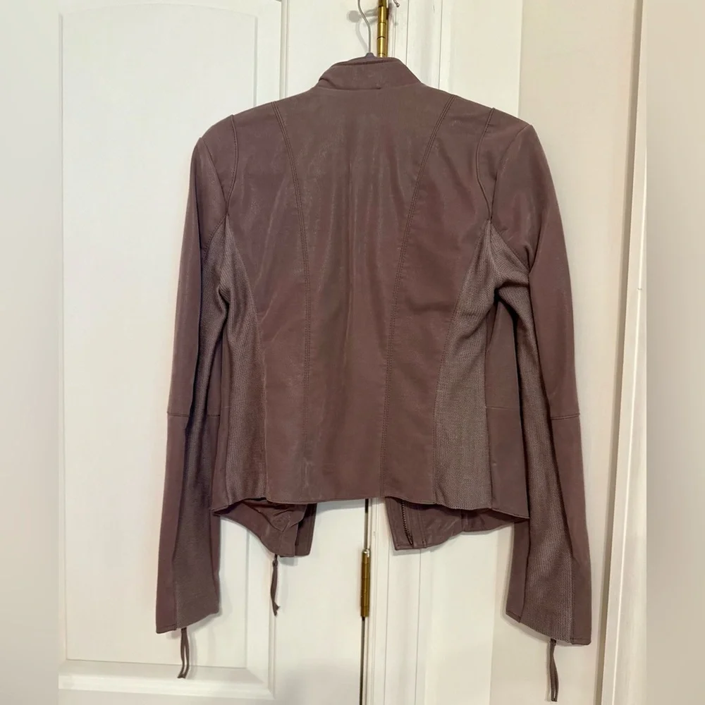 Free people Mauve faux leather Vegan Jacket - Picture 3 of 6